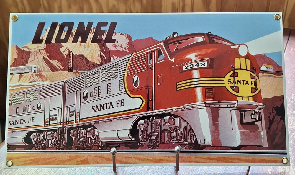 Lionel Santa Fe 2343 Train Sign Ande Rooney 13.5"x7.5" Porcelain Enamel